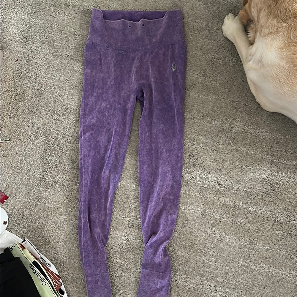 free people movement go to leggings in washed iris dive XS